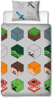 Minecraft Bettwäsche Set für Einzelbett - Einzelbett-Set für kleine Baukünstler