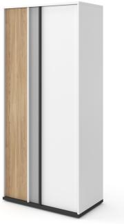 Kleiderschrank "Imola" Drehtürenschrank 90cm weiß graphit grau Salisbury Eiche
