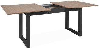 finori Esstisch Austin 160-200 cm in Anthrazit / Bambus ausziehbarer Tisch