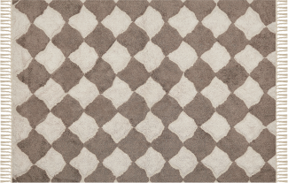 Teppich Baumwolle braun beige 140 x 200 cm SINOP