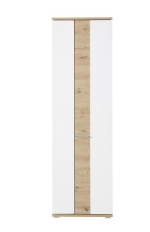 Garderobenschrank >SIGNO II< (BxHxT: 60x200x38 cm) in Artisan/Weiß aus MDF