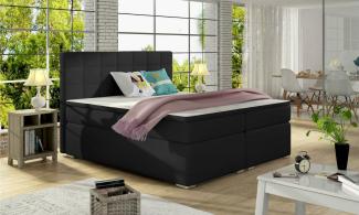 Stylefy Neptune Boxspringbett Schwarz Kunstleder MADRYT 160x200 cm