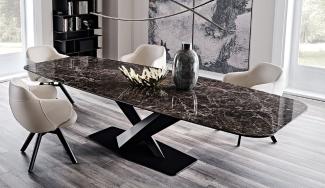 Casa Padrino Luxus Esstisch Schwarz / Schwarz 300 x 120 x H. 75 cm - Esszimmertisch mit hochwertiger Keramik Tischplatte - Moderne Esszimmer Möbel - Luxus Qualität - Made in Italy