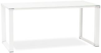 Kokoon Design Schreibtisch Warner Glas Metall Weiß 140x74x70 Weiß - Weiß - 140 x 75 x 70 cm