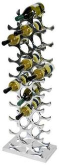 Designer Weinregal für 27 Flaschen aus poliertem Aluminium Höhe 103cm - Wein Ständer, Flaschen Ständer, Flaschen Regal