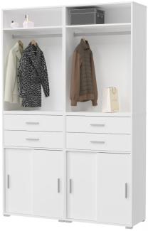 Garderobenschrank Set Mover in weiß 136 x 212 cm