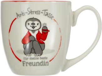 GRUSS & CO Anti-Stress-Tasse Motiv "Freundin" | Tasse mit Spruch, 45 cl, New Bone China | Geschenk für Sie | 45509