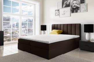 Stylefy 'Arcelia' Boxspringbett, Kunstleder Madryt Braun 200 x 200 cm