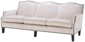 Casa Padrino Luxus Wohnzimmer Sofa Creme / Schwarz 220 x 98 x H. 90 cm