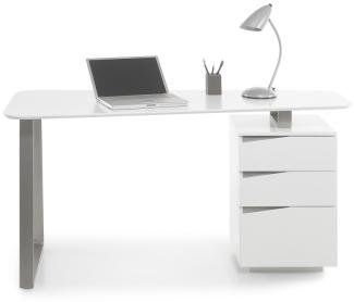 'Tori' Schreibtisch matt weiß Lack 150 cm