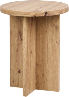 Beistelltisch hellbraun Holzoptik rund ⌀ 42 cm STANTON