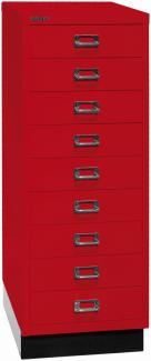 Bisley MultiDrawer™, 39er Serie mit Sockel, DIN A3, 9 Schubladen, Farbe kardinalrot