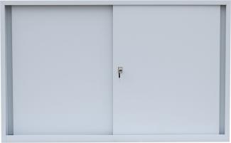 Schiebetürenschrank Schiebetüren Büro Aktenschrank Sideboard aus Stahl grau 750 x 1200 x 450 mm (Höhe x Breite x Tiefe) 550120
