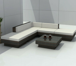 Luxus Premium Rattan Lounge Set Polyrattan Rattangarnitur Polyrattan-Gartenmöbel b