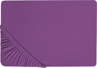 Spannbettlaken Baumwolle purpur 160 x 200 cm JANBU