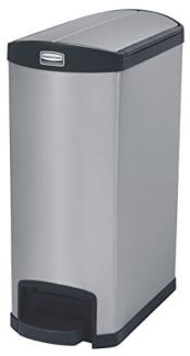Rubbermaid Commercial Products Slim Jim 1901993 50 Litre End Step Step-On Stainless Steel Wastebasket - Black