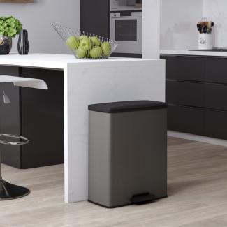 Curver Duo Tretmülleimer Deco 26L+26L Grau 443818