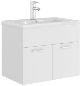 vidaXL Waschbeckenunterschrank mit Einbaubecken Weiß Spanplatte [3071270]