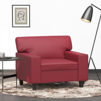 Sessel Weinrot 60 cm Kunstleder (Farbe: Rot)