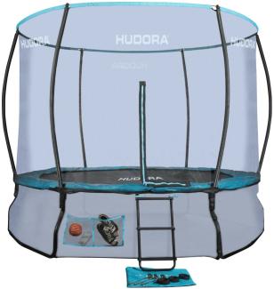 Hudora Fantastic Complete Trampolin 300 V mit Netz & Leiter, blau, 340x340x252cm