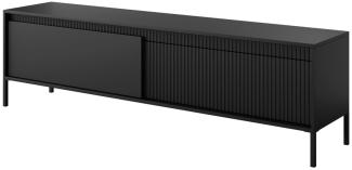Lowboard Senso TV-Element 188x40x54cm schwarz Grifflos mit Klapptüren