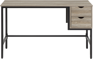 Schreibtisch heller Holzfarbton 120 x 48 cm 2 Schubladen GRANT