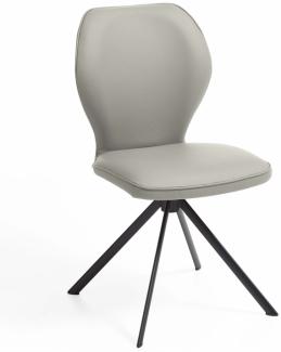 Niehoff Sitzmöbel Colorado Trend-Line Design-Stuhl Eisengestell - Leder - 180° drehbar Napoli lichtgrau