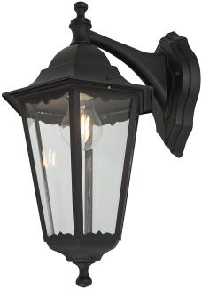 Außenwandleuchte Laterne CLASSICO schwarz, Fassadenbeleuchtung mit LED