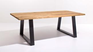 Tisch RICHMOND Eiche massiv schwarz Baumkante 220x100
