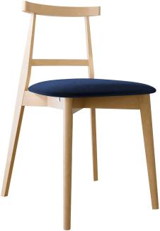 Esszimmerstuhl Hazren, Stuhl aus Buchenholz für Küche, Restaurant (Buche / Magic Velvet 2216)