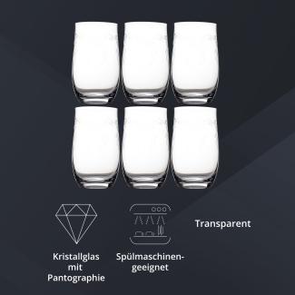 Peill+Putzler Germany 6er Set Longdrinkgläser, 380 ml Volumen, mit Pantographie, Kristallgläser mit einem schlichten Design, Weingläser für Wasser, Saft & Cocktail, Trinkgläser