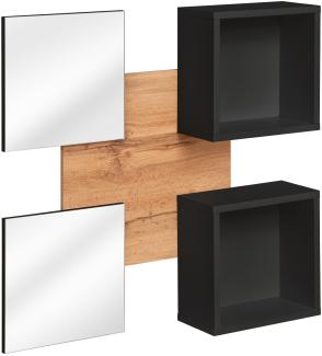 Diele Spiegel Easy T7 in Wotan und Schwarz 100 x 100 cm