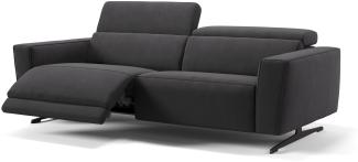 Sofanella 3-Sitzer ALESSO Stoff Sofa Stoffcouch in Schwarz M: 210 Breite x 108 Tiefe