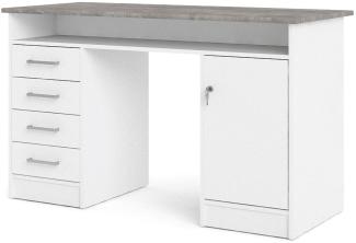 Plus Schreibtisch Tisch weiß Beton Dekor Arbeitstisch Büro Computer Bürotisch