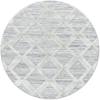 Hochflor Teppich Pepe rund - 160 cm Durchmesser - Grau