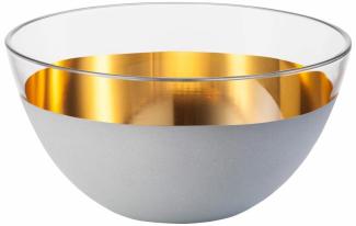 Eisch Schale Cosmo Weiß, Salatschale, Dessertschale, Kristallglas, Weiß, Gold, 14 cm, 72356714