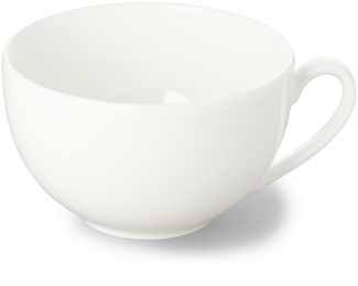 Kaffee-Obertasse rund 0,25 l Fine Bone China Classic Weiss Dibbern Kaffeetasse - Mikrowelle geeignet, Spülmaschinenfest