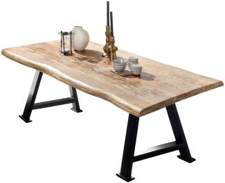 TABLES&Co Tisch 160x90 Mangoholz Natur Metallgestell Schwarz