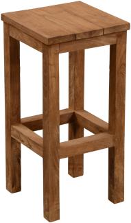 Inko Teakholz-Barhocker Abacus recyceltes Teak 36,5x36,5x75 cm Sitzhocker
