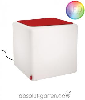Beistelltisch Cube Outdoor LED (Sitzkissen - rot)