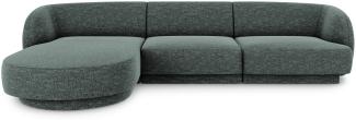Micadoni 4-Sitzer Ecke links Sofa Miley | Bezug Petrol | Beinfarbe Black Plastic