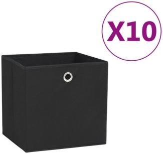 Aufbewahrungsboxen 10 Stk. Vliesstoff 28x28x28 cm Schwarz