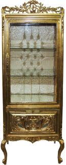 Casa Padrino Barock Vitrine Gold / Gold - Vitrinenschrank - Wohnzimmerschrank Glasvitrine - Antik Look