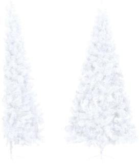 vidaXL Künstlicher Halber Weihnachtsbaum mit Ständer Weiß 240 cm PVC