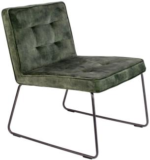 Lounge Sessel CLARK Velvet Samtstoff Grau-Grün