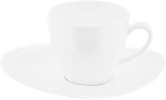 Almina 12 Tlg. Kaffeetassen-Set Weiß aus Porzellan 200 ml Kaffeeservice