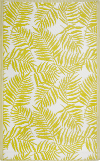 Outdoor Teppich gelb 120 x 180 cm Palmenmuster zweiseitig Kurzflor KOTA