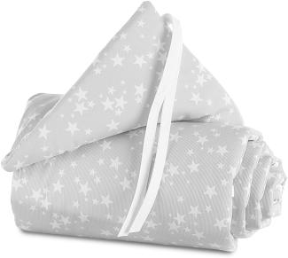 babybay Nestchen Piqué passend für Modell Maxi, Boxspring und Comfort, perlgrau Sterne weiß