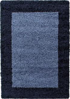 Hochflor Teppich Lux Läufer - 100x200 cm - Marineblau
