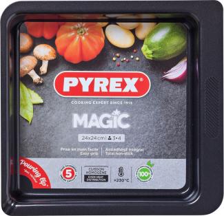 Backform Pyrex Magic karriert rechteckig Schwarz Metall 24 x 24 cm (6 Stück)